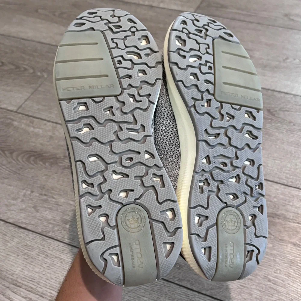 Peter Millar Hyperlight Apollo Mens 8.5 Grey Knit Sneakers Running Shoes Casual